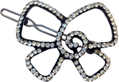

B-Fashionable Rosace Bow Wire Clasp Hair Pin(Black)