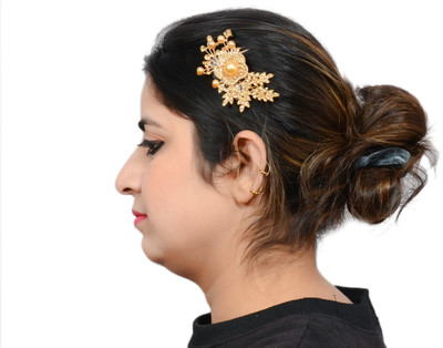

Mansiyaorange Latest Floral Funky Flexible Foldable Tiarra Hair Pin Hair Accessory Set(Gold)