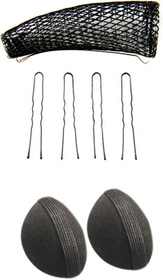

Pankh Puff Bun And Twister Updo Combo Hair Accessory Set(Black)