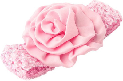 

Pikaboo Rolled Up Rose On Crochet Head Band(Pink)