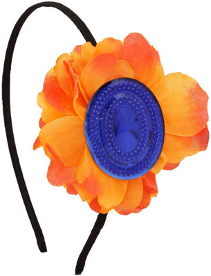

Sanjog Sparkling Stone Big Flower Headband Hair Band(Orange)