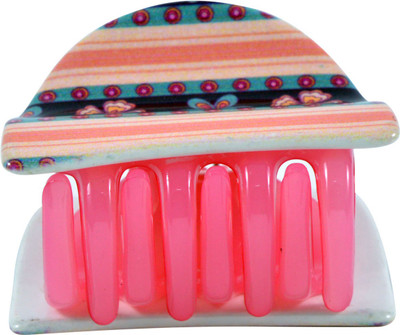 

Sarah Floral n Strip Print Hair Claw(Multicolor)