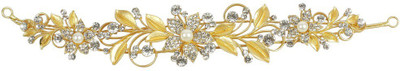 

Muchmore Exclusive Gold Plated Leaf Design Style Hair Clip / Pin For Girls & Women Hair Clip(White)