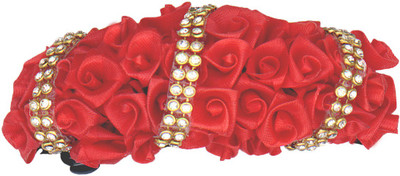 

AmberRoze Gajara Style Red Roses with white stones Hair clip Hair Clip(Red)