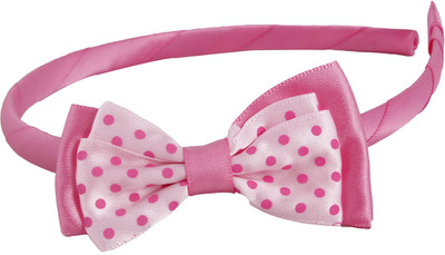

Pikaboo Grograin polka bow Hair Band(Pink)
