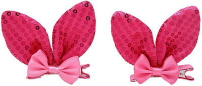 

Sanjog Rabbit Ear Little Clip Set For Kids/Girls Hair Clip(Pink)