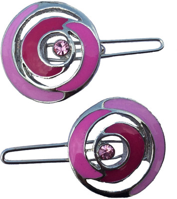 

B-Fashionable Pink Spiralling epoxy Wire Clasp Hair Pin(Pink)