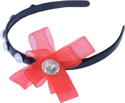 

Aparshi Red ribbon flower Hair Band(Black, Red)