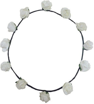 

FashBlush Forever New Pretty Glam Roses Flower Leaf Tiara/Crown Head Band(White, Green)