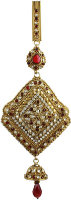

Orniza Square Shaped Traditional Juda Keychain In Maroon Stones Hair Pin(Maroon)