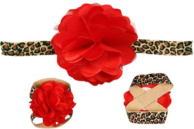 

AkinosKIDS Shabby Flower Leopard Hair Accessory Set(Red)