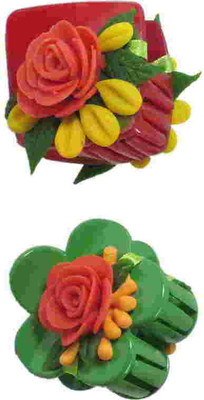 

Advanc Hotline Porcelain clay work fancy hair clutcher (Combo of 2) Hair Clip(Multicolor)