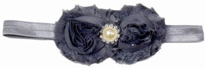 

Pinkblueindia Baby Floral in Net with Pearl Head Band(Grey)