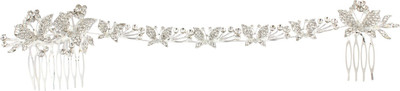 

Pink Rose Butterfly Charm Hair Chain(White)