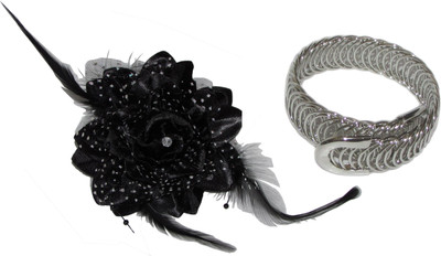 

ASMO Tic-Tac with Diamond Bracelet Hair Accessory Set(Multicolor)