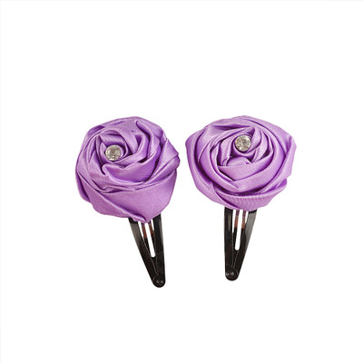 

Crayon Flakes Kids Girls Handmade Rose Zircons Tic Tac/Hair Pin/Hair Clip Pair Hair Clip(Purple)