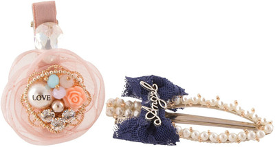 

My DT Lifestyle HIGH QUALITY HANDMADE COMBO Hair Clip, Tic Tac Clip(Blue, Pink)
