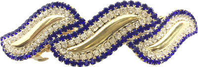 

AccessHer Designer studded back clip hair accessories for Women Hair Clip(Blue)