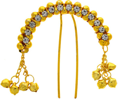 

Anuradha Art Designer Simple Stylish Hair Pin(Gold, White)
