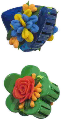 

Advanc Hotline Porcelain clay work fancy hair clutcher (Combo of 2) Hair Clip(Multicolor)