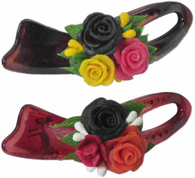 

Advanc Hotline Porcelain clay work fancy banana clip (Combo of 2) Hair Clip(Multicolor)