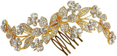 

Muchmore 22k Golden Polished Work Charming Hair Clip For Women & Girls Gift Jewelry Hair Clip(White)