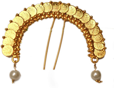 

Hayagi Laxmi Coin Hair Pin, Ambada,Brooch Bun Clip(Gold)