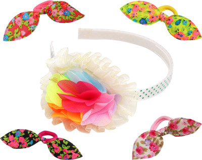 

My DT Lifestyle CLOTH PRINTED PARTYWEAR Hair Accessory Set(Multicolor)
