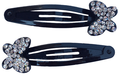 

B-Fashionable Small Butterfly Rhinestone Tic Tac Clip(Black)