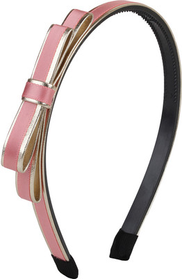 

Fayon Daily Casual Work Pink Covered With Golden Bow Hair Band(Pink)