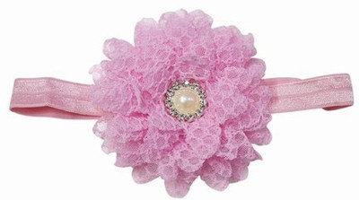 

Pinkblueindia Net Flower Baby with Diamond Pearl Head Band(Pink)