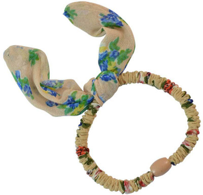 

Sarah Floral Print Beige Fabric Hair Rubber Band for Women Rubber Band(Beige)