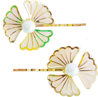 

Bows Are Wows Mesh Flower with pearl Hair Pin(Gold)