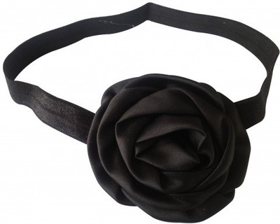 

NeedyBee Satin Rosette for Babies and Little Princess Head Band(Black)