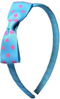 

Pikaboo Grograin Polka Bow Hair Band(Blue)