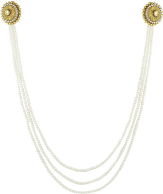 

Orniza Rajwadi Accessories in Pearl Color and Golden Polish Hair Chain(White)