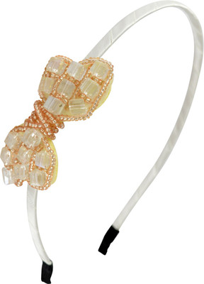 

Sarah Crystal Beaded Bow Hair Band(Beige)