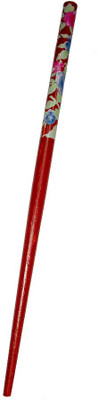 CraftEra Wooden Stick Bun Stick(Red)