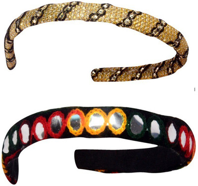 

Aparshi Combo pack of 2 designer mirrorwork and shiny Hair Band(Multicolor)