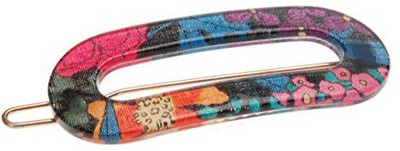 

France Luxe France Luxe Mini Oval Tige Boule Barrette - Hayden Floral Indigo Hair Claw(Multicolor)