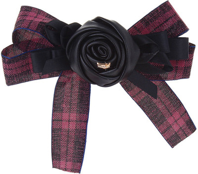 

Fayon Fabulous Fashion Black Leather Rose Hair Clip(Black)