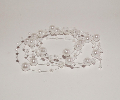 

GalexiaR Bridal Wedding Beaded Pearl Decoration White 130cm Head Band(White)