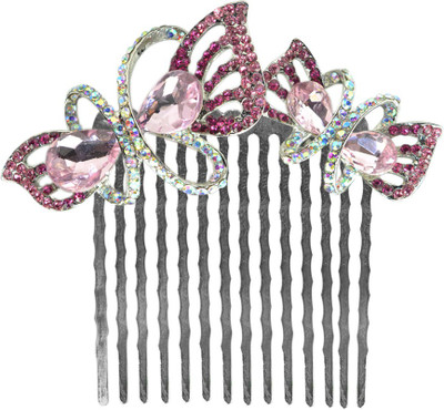 

Glitters Online Pink Colour American Diamond Hair Pin(Pink)