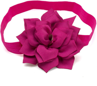 

NeedyBee Newborn Fuchsia Pink Lotus Big Flower Soft Elastic Baby Head Band(Pink)