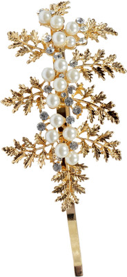 

Mansiyaorange Trendy Floral Fancy Leaves Funky Tiarra Hair Band(Gold)
