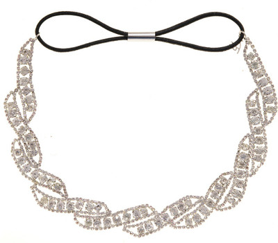 

Hair Drama Company Diamonte Silver Stretch Band Hair Band(Silver)