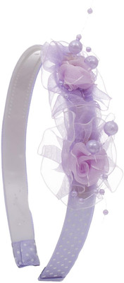 

Adorelabel Polka Dots Flower Bunch with Pearls for Girls Hair Band(Purple)