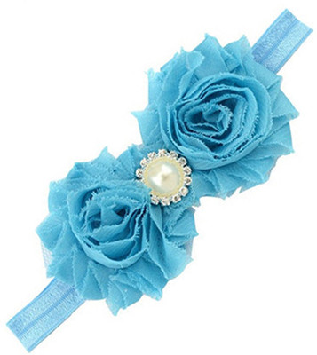 

AkinosKIDS Newborn Flower Pearl comfortable Diamond Head Band(Blue)