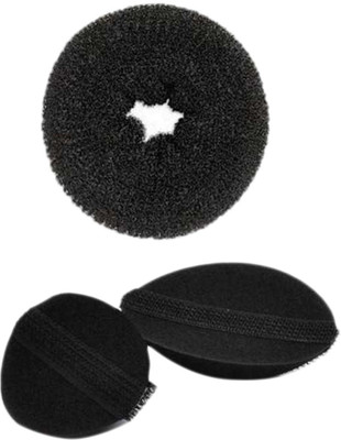 

HomeoCulture Small Donut Volumizer Bumpits Hair Accessory Set(Black)
