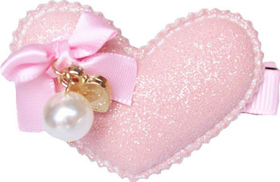 

Angel Closet Glitter Heart Hair Clip(Pink)